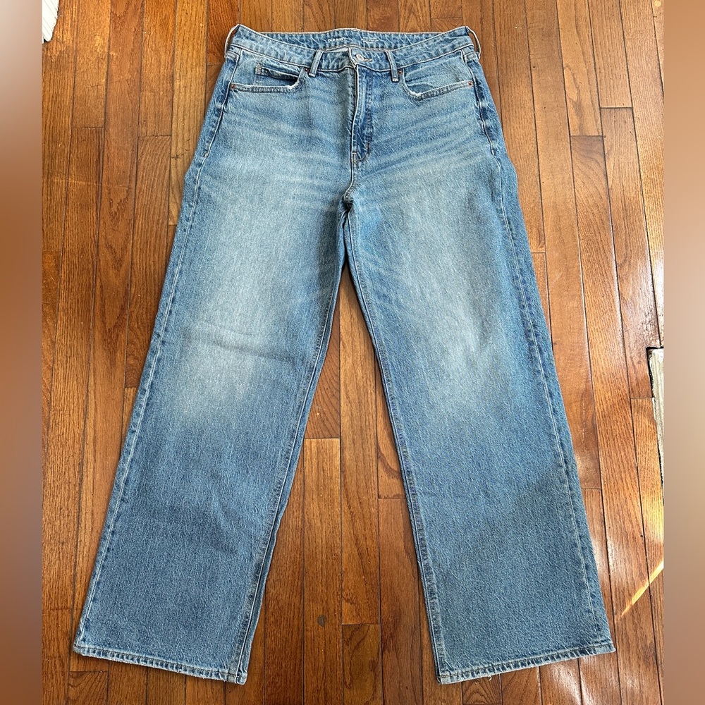 High waisted wide leg jeans